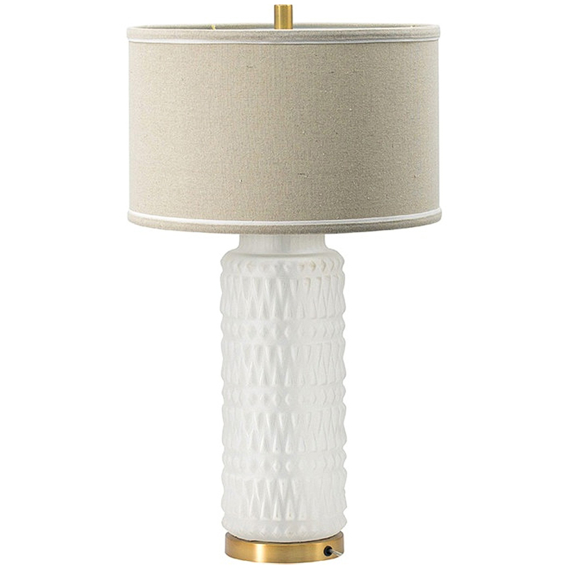 Настольная лампа с абажуром Muriel Table Lamp Белый Латунь Бежевый Настольная лампа с абажуром Muriel Table Lamp Белый Латунь Бежевый в Кирове | Loft Concept