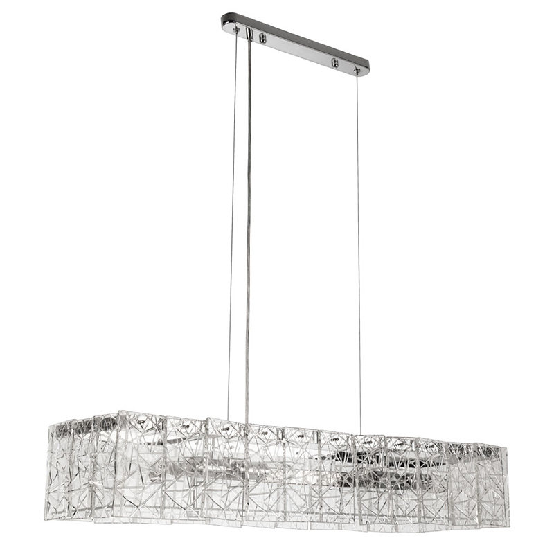 Люстра Alvaro Crystal Rectangular Chandelier Прозрачный Хром Люстра Alvaro Crystal Rectangular Chandelier Прозрачный Хром в Кирове | Loft Concept