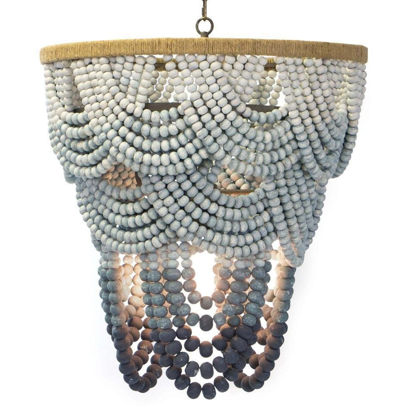 Многоярусная люстра украшенная круглыми бусами Gradient Grey Chandelier Серо-голубой Молочный Песочный Многоярусная люстра украшенная круглыми бусами Gradient Grey Chandelier Серо-голубой Молочный Песочный в Кирове | Loft Concept