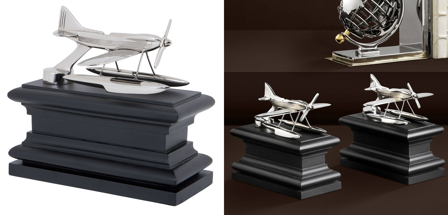 Держатель для книг Eichholtz Bookend Hydroplane set of 2 Nickel - фото
