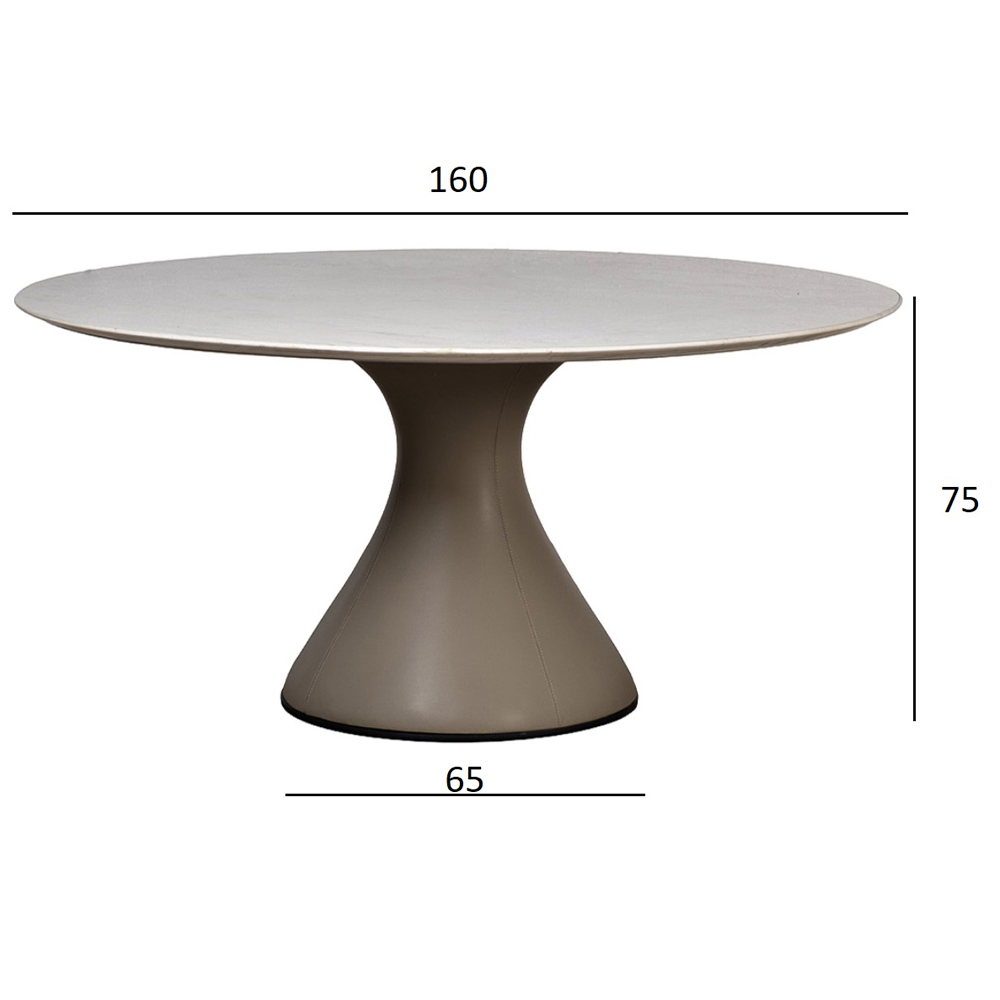 Стол обеденный круглый мраморный на бежевом основании Valedmir в Кирове