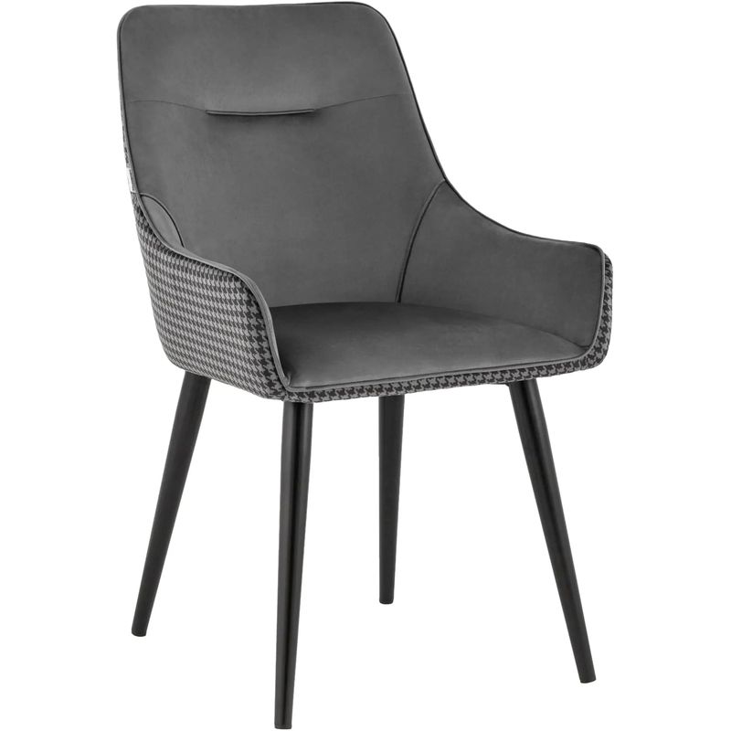 Стул Joan Chair Ткань Гусиная Лапка Серый Черный Стул Joan Chair Ткань Гусиная Лапка Серый Черный в Кирове | Loft Concept