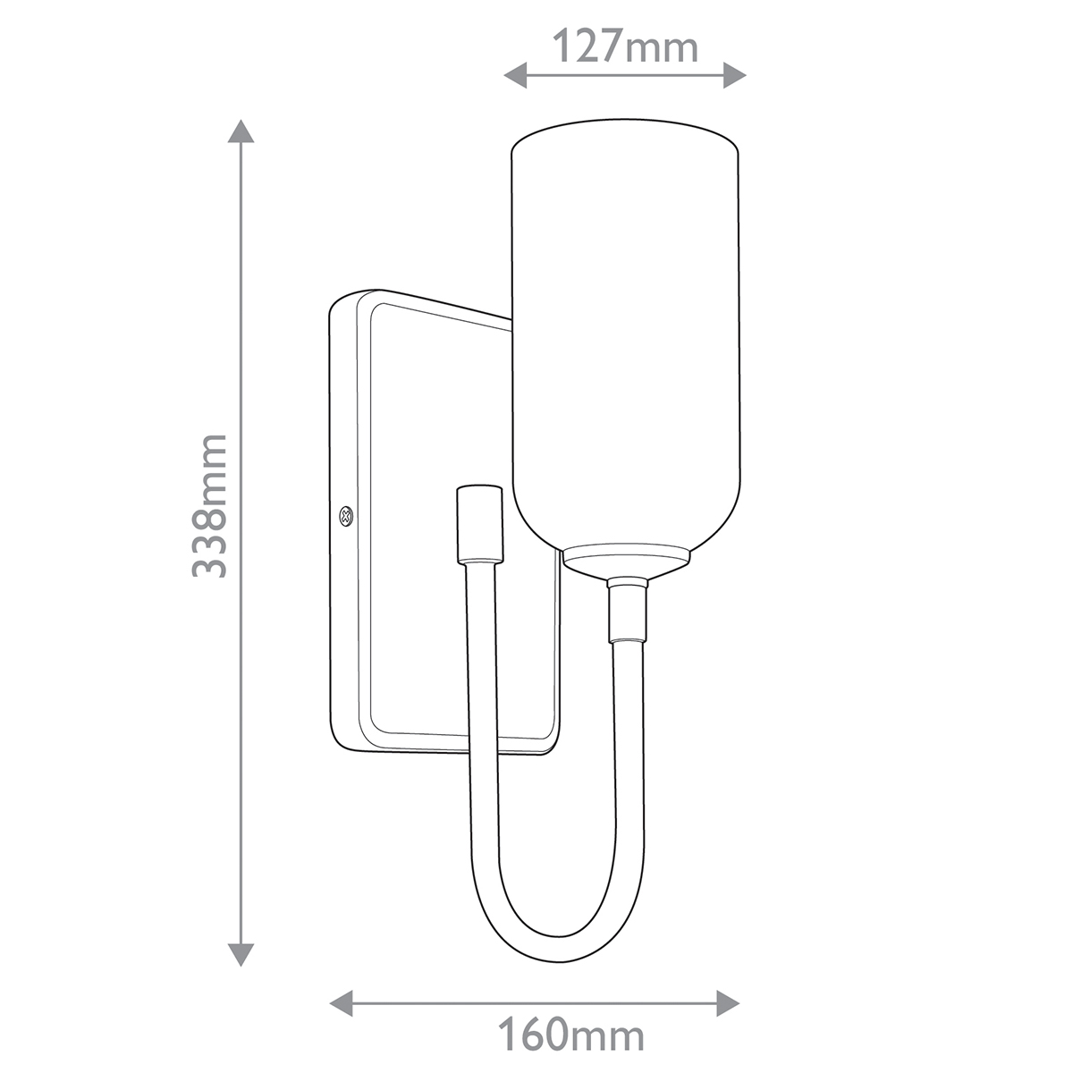  Бра с прямоугольным черным основанием и белым матовым цилиндрическим плафоном Kichler в Кирове