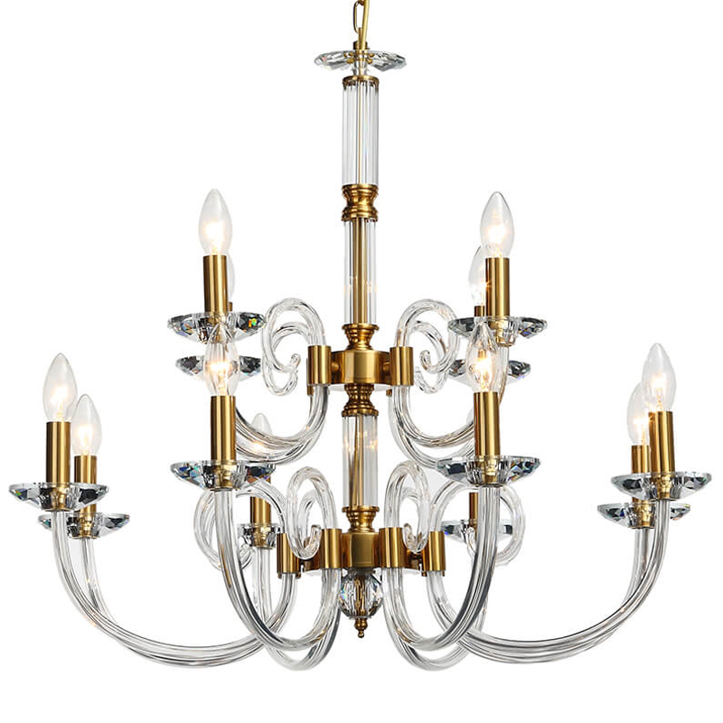 Люстра Twisted Glass Candles Chandelier 12 Золотой Прозрачное Стекло Люстра Twisted Glass Candles Chandelier 12 Золотой Прозрачное Стекло в Кирове | Loft Concept