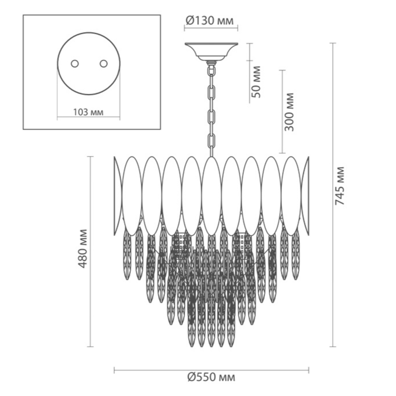 Люстра KEBO KING CHANDELIER four cascades D 55 Люстра KEBO KING CHANDELIER four cascades D 55 в Кирове