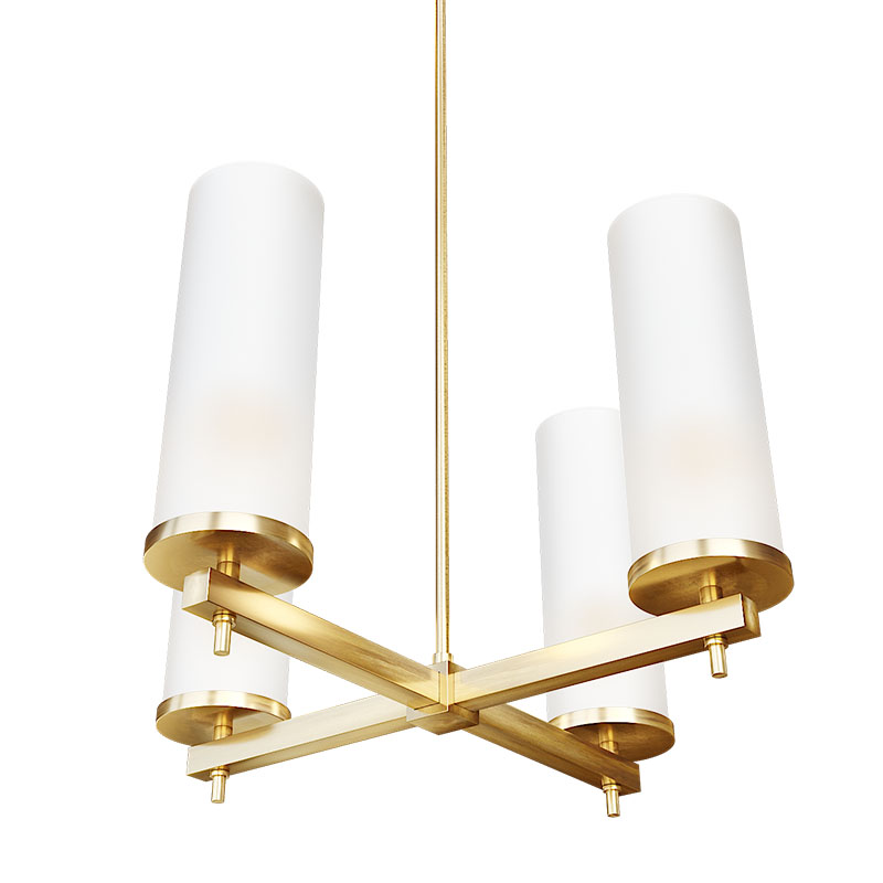 Люстра Дизайнерская Candle Holder 4 лампы Латунь Белый Люстра Дизайнерская Candle Holder 4 лампы Латунь Белый в Кирове | Loft Concept