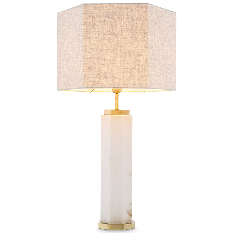 Настольная лампа Eichholtz Table Lamp Newman Alabaster Латунь Серый Белый Настольная лампа Eichholtz Table Lamp Newman Alabaster Латунь Серый Белый в Кирове | Loft Concept