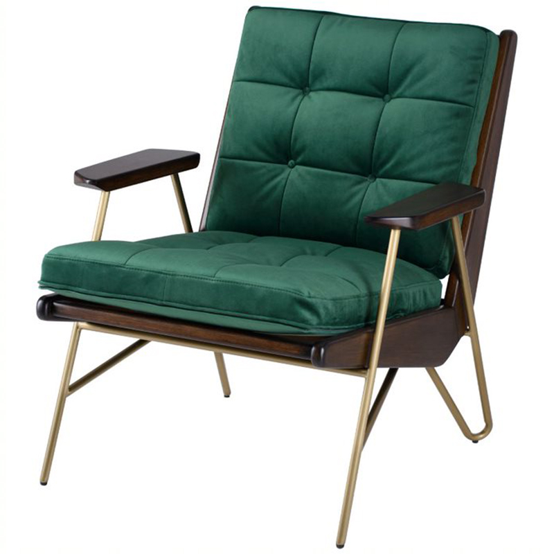 Кресло Gelver Chair green Зеленый матовое золото Коричневый Кресло Gelver Chair green Зеленый матовое золото Коричневый в Кирове | Loft Concept