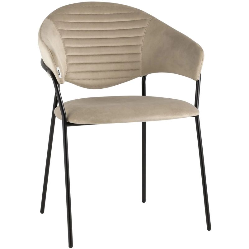 Стул Alexis Chair Бежевый Велюр Бежевый Черный Стул Alexis Chair Бежевый Велюр Бежевый Черный в Кирове | Loft Concept