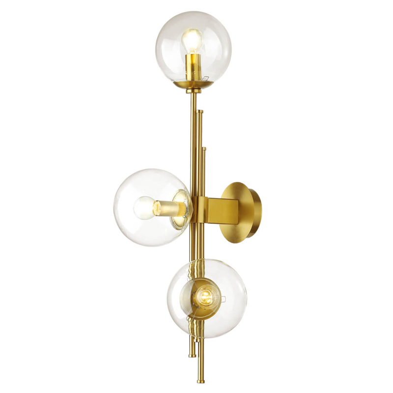 Бра TRILOGY WALL SCONCE Clear glass 70 Латунь Прозрачное Стекло Бра TRILOGY WALL SCONCE Clear glass 70 Латунь Прозрачное Стекло в Кирове | Loft Concept