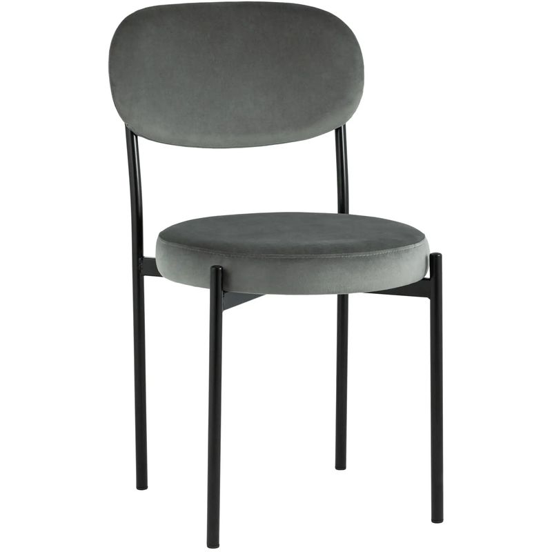 Стул Alfie Chair Темно-Серый Велюр Серый Черный Стул Alfie Chair Темно-Серый Велюр Серый Черный в Кирове | Loft Concept
