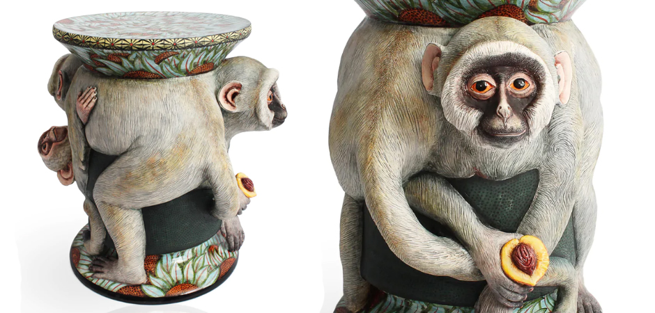 Табурет Обезьяна с фруктом ручная работа Monkey Side Table Табурет Обезьяна с фруктом ручная работа Monkey Side Table - Loft-Concept в Кирове