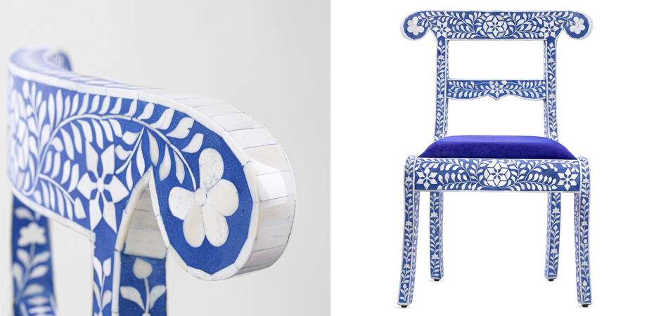Стул инкрустация костью Bone Inlay Chairs синий Стул инкрустация костью Bone Inlay Chairs синий - Loft-Concept в Кирове