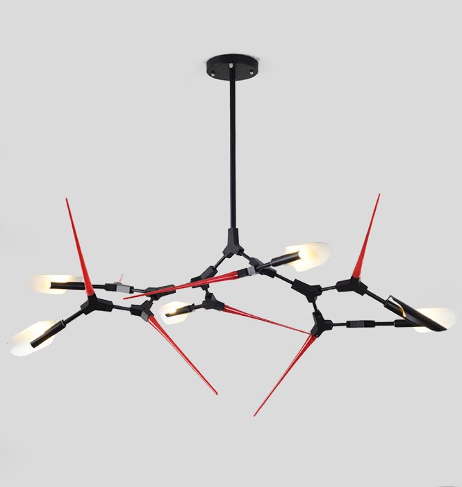 Люстра Red Spikes Chandelier 6 Черный Красный Люстра Red Spikes Chandelier 6 Черный Красный в Кирове | Loft Concept