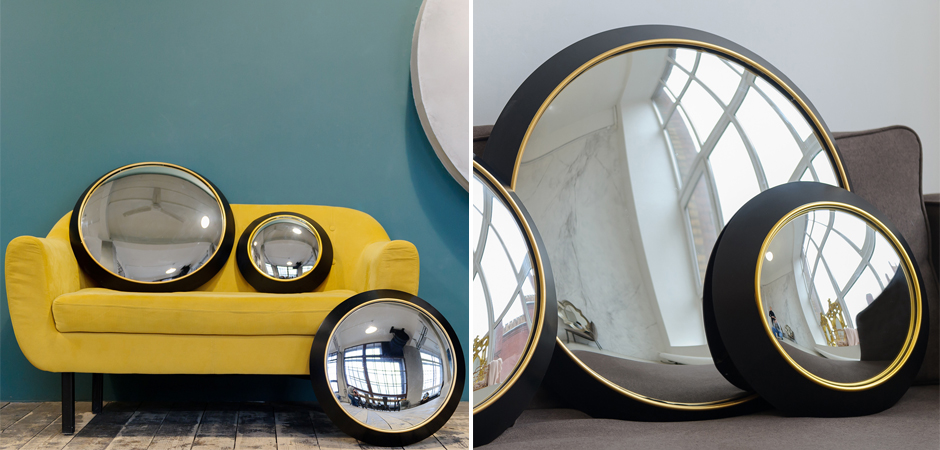 Зеркало Black Circle Fish-eye Mirror Зеркало Black Circle Fish-eye Mirror - Loft-Concept в Кирове