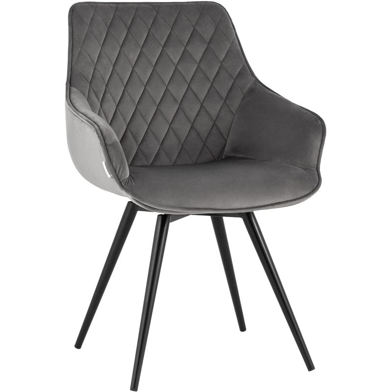 Вращающийся Стул Seoul Chair Серый Велюр Серый Черный Вращающийся Стул Seoul Chair Серый Велюр Серый Черный в Кирове | Loft Concept