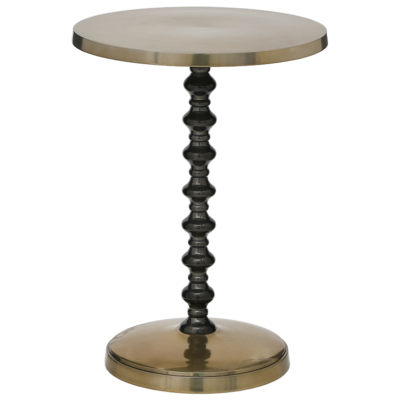 Круглый приставное стол Carther Round Side Table Золотой Черный Круглый приставное стол Carther Round Side Table Золотой Черный в Кирове | Loft Concept