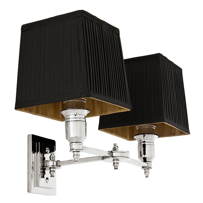 Бра Wall Lamp Lexington Double Nickel+Black Никель Черный Бра Wall Lamp Lexington Double Nickel+Black Никель Черный в Кирове | Loft Concept