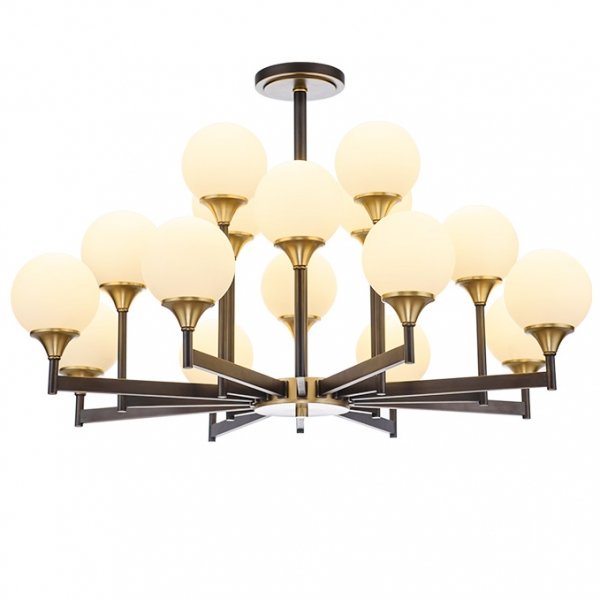 Люстра Ball Valley Chandelier 16 Белый Латунь Люстра Ball Valley Chandelier 16 Белый Латунь в Кирове | Loft Concept