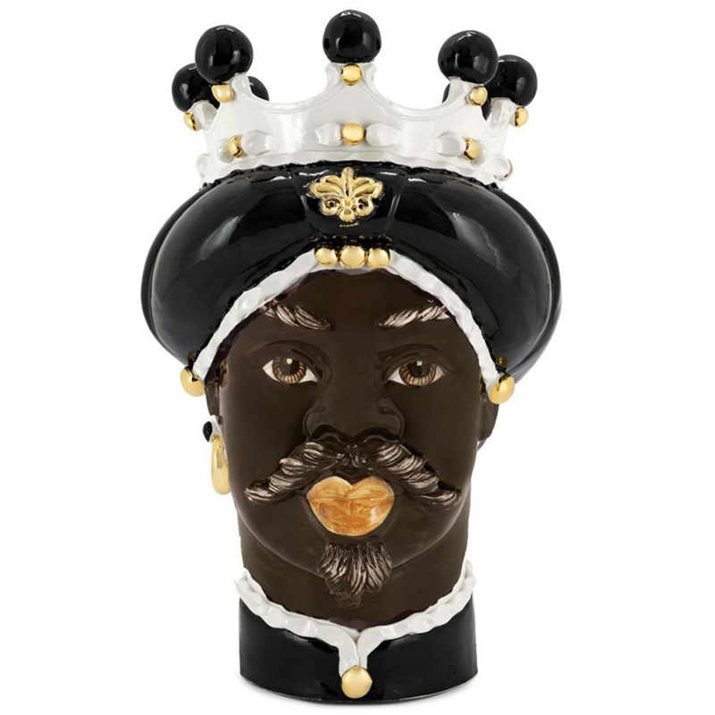 Ваза Vase Moro Man Medium New Black Черный Коричневый Золотой Ваза Vase Moro Man Medium New Black Черный Коричневый Золотой в Кирове | Loft Concept