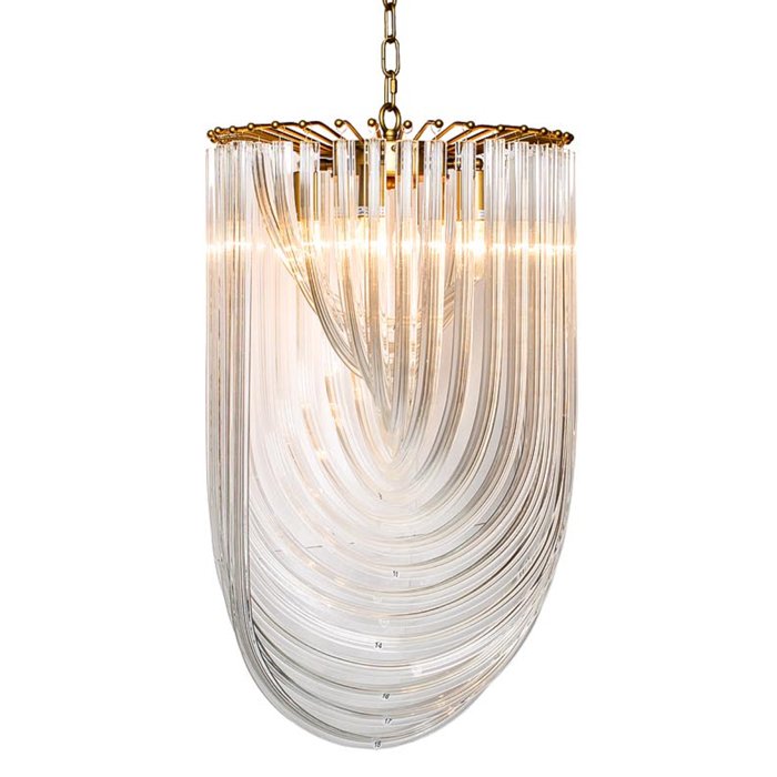 Люстра Retro Frozen Glass Chandelier 44 Champagne Золотой Прозрачное Стекло Люстра Retro Frozen Glass Chandelier 44 Champagne Золотой Прозрачное Стекло в Кирове | Loft Concept