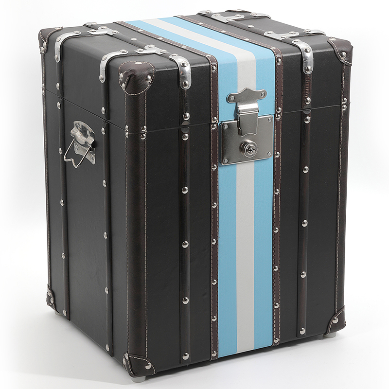 Сундук Wooden Chest Blue Stripe Черный Коричневый Синий Белый Сундук Wooden Chest Blue Stripe Черный Коричневый Синий Белый в Кирове | Loft Concept