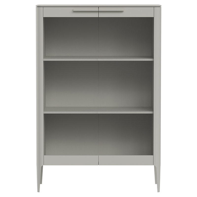 Витрина серо-бежевая с 2-мя стеклянными дверцами и 3-мя полками Type  Бежево-серый в Кирове | Loft Concept 