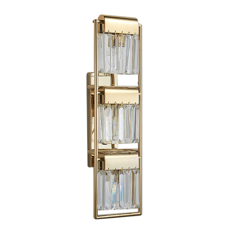 Бра Crystal Pendants gold 3 Глянцевое золото Прозрачное Стекло Бра Crystal Pendants gold 3 Глянцевое золото Прозрачное Стекло в Кирове | Loft Concept