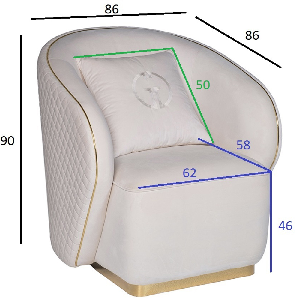 Кресло велюровое оттенка слоновой кости с простроченной спинкой Perfect Comfort Кресло велюровое оттенка слоновой кости с простроченной спинкой Perfect Comfort в Кирове
