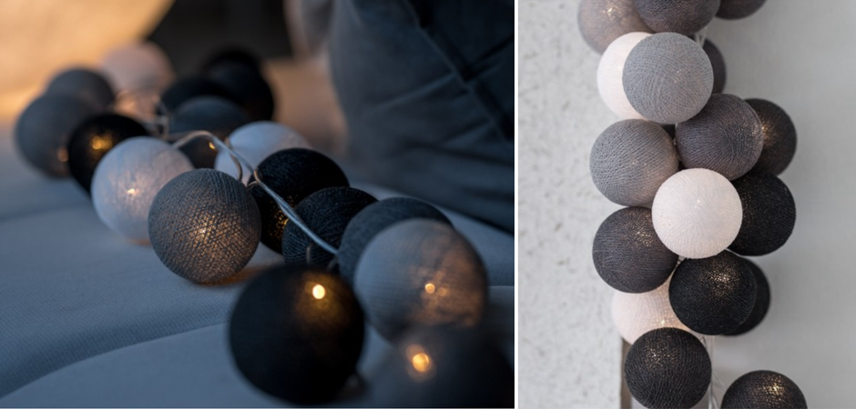 Гирлянда хлопковые фонарики Сotton Ball Antra - Loft-Concept в Кирове