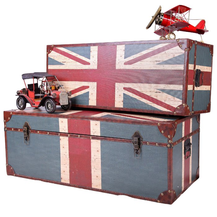 Сундук Union Jack Wooden Серый шифер Красный Сундук Union Jack Wooden Серый шифер Красный в Кирове | Loft Concept