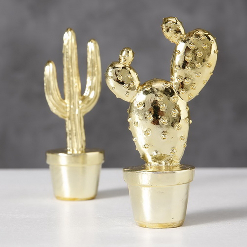 Набор статуэток Golden Cactus Figurine Золотой Набор статуэток Golden Cactus Figurine Золотой в Кирове | Loft Concept