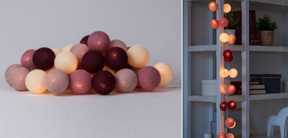 Гирлянда хлопковые фонарики Сotton Ball Rosegarden - Loft-Concept в Кирове