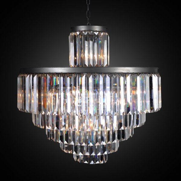 Люстра RH 1920s Odeon Clear Glass Fringe Chandelier - 6 rings Черный Люстра RH 1920s Odeon Clear Glass Fringe Chandelier - 6 rings Черный в Кирове | Loft Concept