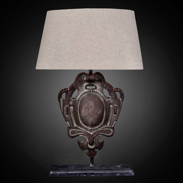 Настольная лампа RH Parisian Iron Shield Table Lamp Коричневый в Кирове | Loft Concept 