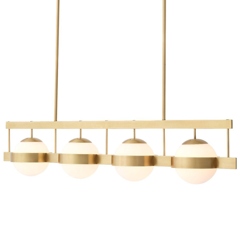 Люстра Eichholtz Chandelier Biba Brass Латунь Античная полированная Белое матовое стекло Люстра Eichholtz Chandelier Biba Brass Латунь Античная полированная Белое матовое стекло в Кирове | Loft Concept