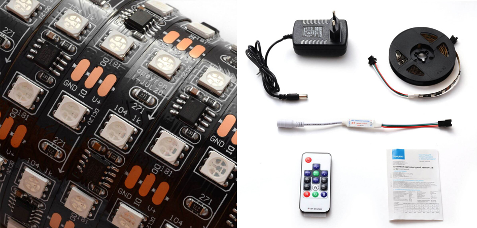 Комплект светодиодной ленты 14,4W/m 60Led/m 5050SMD разноцветный 5M Комплект светодиодной ленты 14,4W/m 60Led/m 5050SMD разноцветный 5M - Loft-Concept в Кирове