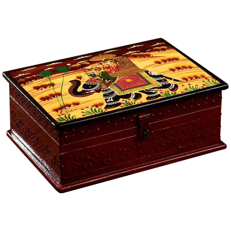 Шкатулка Maharaja Rides Elephant Box Коричневый Мульти Шкатулка Maharaja Rides Elephant Box Коричневый Мульти в Кирове | Loft Concept