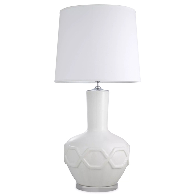 Настольная лампа Eichholtz Table Lamp Lambert Белый Прозрачное Стекло в Кирове | Loft Concept 