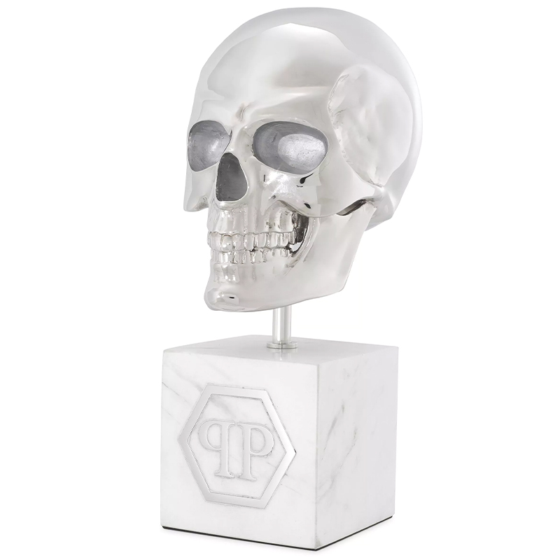 Статуэтка Philipp Plein Platinum Skull L Белый Мрамор Bianco Серебряный Статуэтка Philipp Plein Platinum Skull L Белый Мрамор Bianco Серебряный в Кирове | Loft Concept