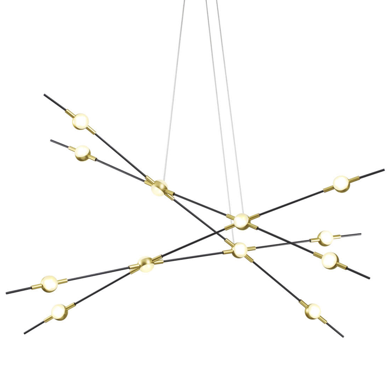 Люстра Ake Chandelier Белый Черный Глянцевое золото Люстра Ake Chandelier Белый Черный Глянцевое золото в Кирове | Loft Concept
