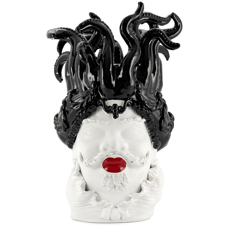 Ваза VASE MORO MAN TENTACLES Белый Черный Красный Ваза VASE MORO MAN TENTACLES Белый Черный Красный в Кирове | Loft Concept