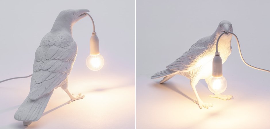 Настольная лампа Seletti Bird Lamp White Waiting Настольная лампа Seletti Bird Lamp White Waiting - Loft-Concept в Кирове