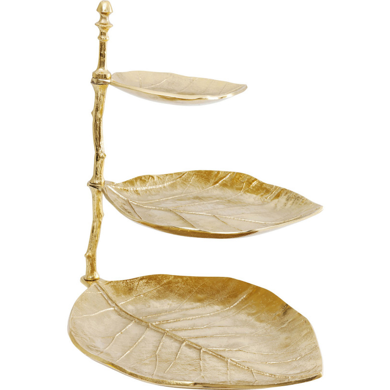 Блюдо трёхъярусное Golden Leaves Золотой Блюдо трёхъярусное Golden Leaves Золотой в Кирове | Loft Concept