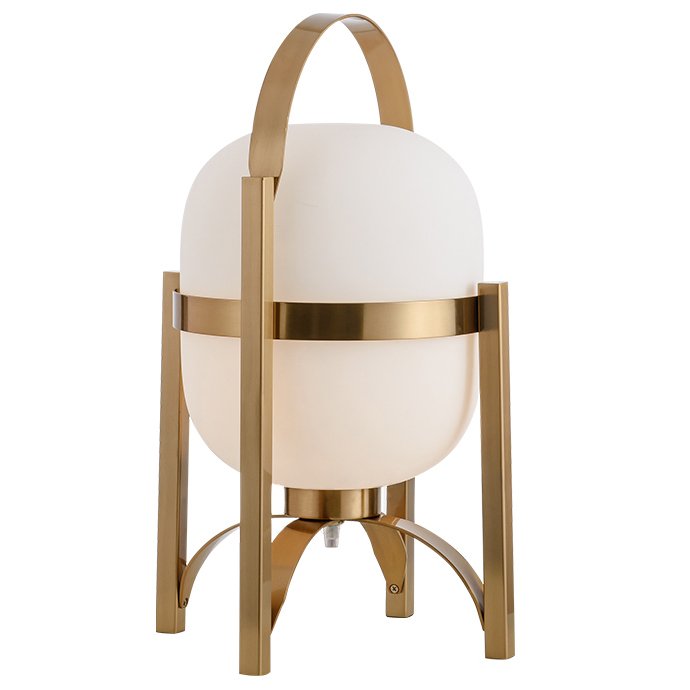 Настольная лампа Brass Stand Латунь Белый Настольная лампа Brass Stand Латунь Белый в Кирове | Loft Concept