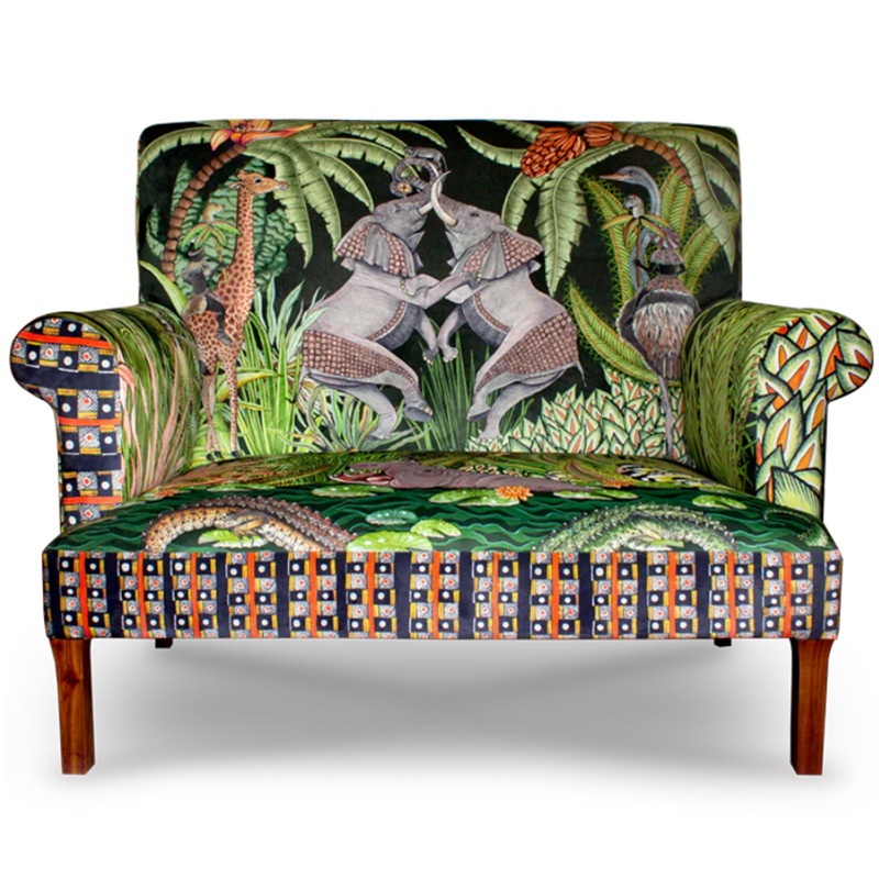 Диван Ardmore Design Sabie Sofa in Tanzanite Зеленый Тропический Орнамент Зеленый Диван Ardmore Design Sabie Sofa in Tanzanite Зеленый Тропический Орнамент Зеленый в Кирове | Loft Concept