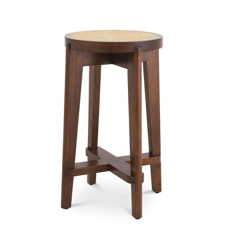 Полубарный стул Eichholtz Counter Stool Dareau brown Бежевый Коричневый Полубарный стул Eichholtz Counter Stool Dareau brown Бежевый Коричневый в Кирове | Loft Concept