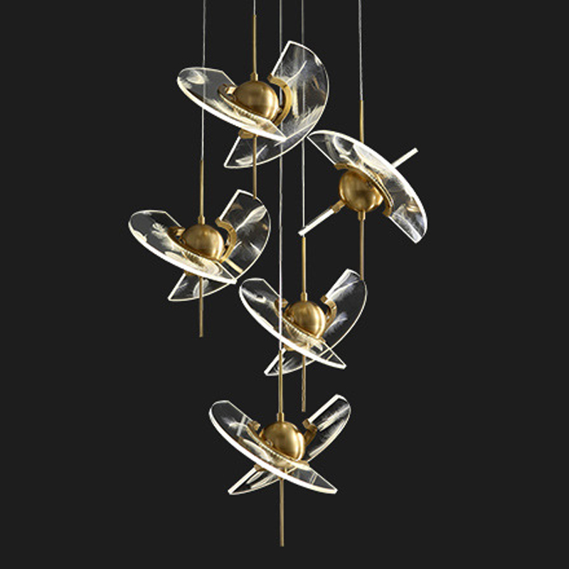 Люстра FLY Chandelier circle Латунь Прозрачный Люстра FLY Chandelier circle Латунь Прозрачный в Кирове | Loft Concept