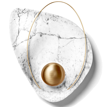 Бра Ginger & Jagger Pearl WALL LAMP Латунь Белый Мрамор Bianco Бра Ginger & Jagger Pearl WALL LAMP Латунь Белый Мрамор Bianco в Кирове | Loft Concept