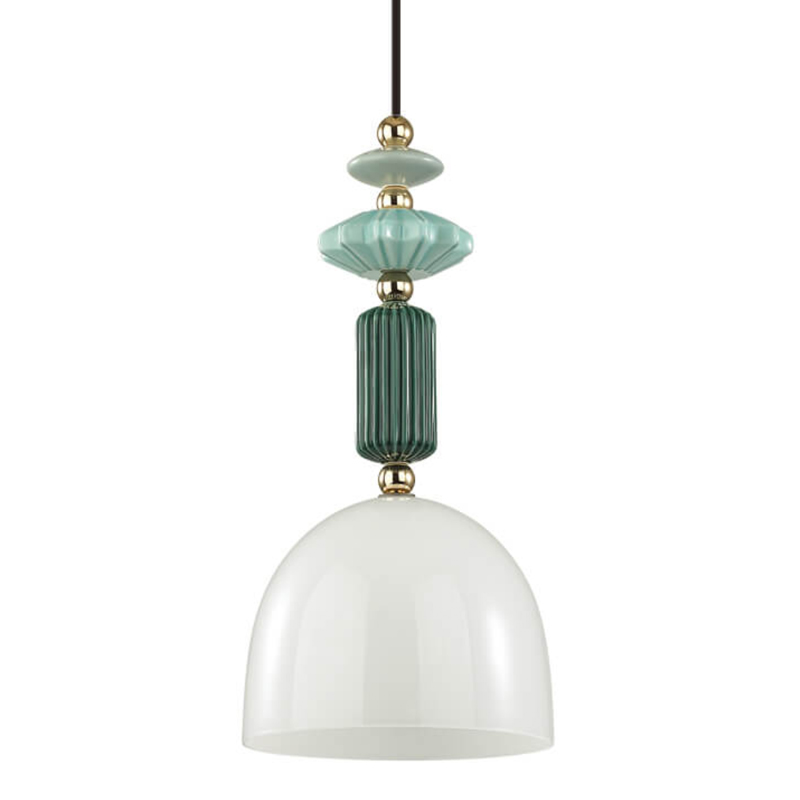 Подвесной светильник Iris hanging lamp green Белое матовое стекло Зеленый Подвесной светильник Iris hanging lamp green Белое матовое стекло Зеленый в Кирове | Loft Concept